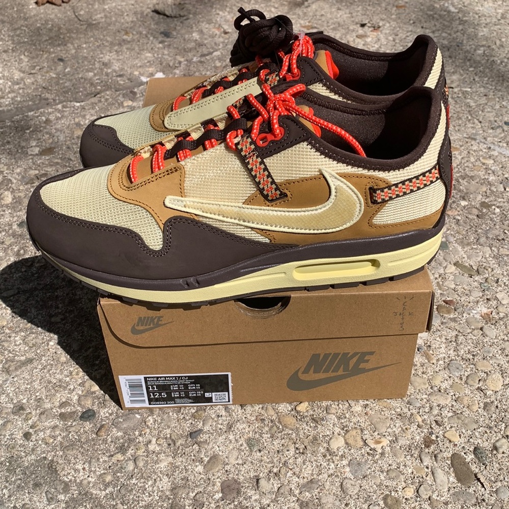 NEW Travis Scott x Nike AirMax 1 Baroque Brown Size 11 Men - Picture 2 of 15
